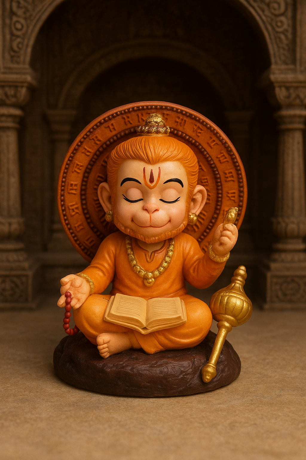 Meditating Hanuman Ji Murti for Puja Room & Home Decor