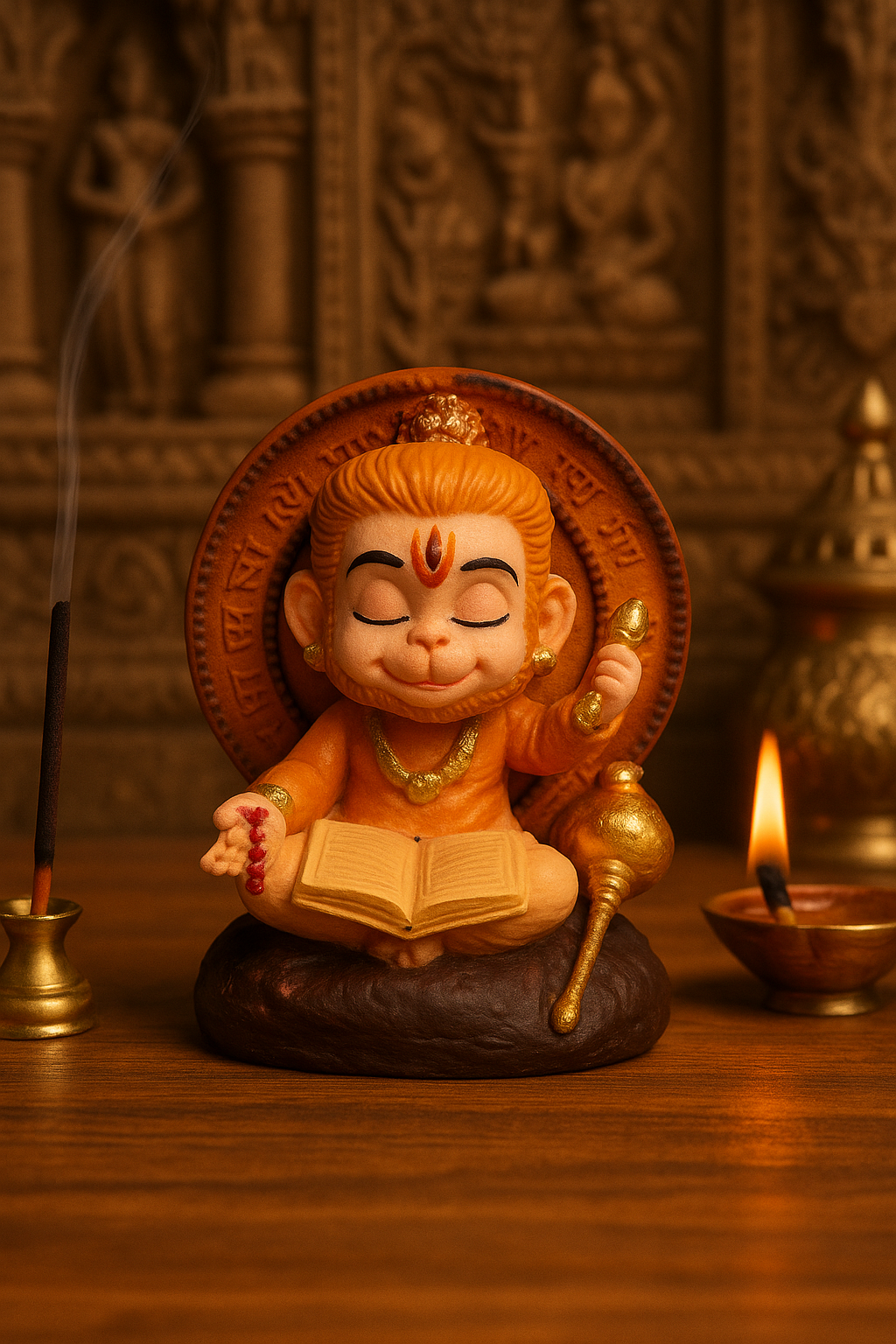 Meditating Hanuman Ji Murti for Puja Room & Home Decor