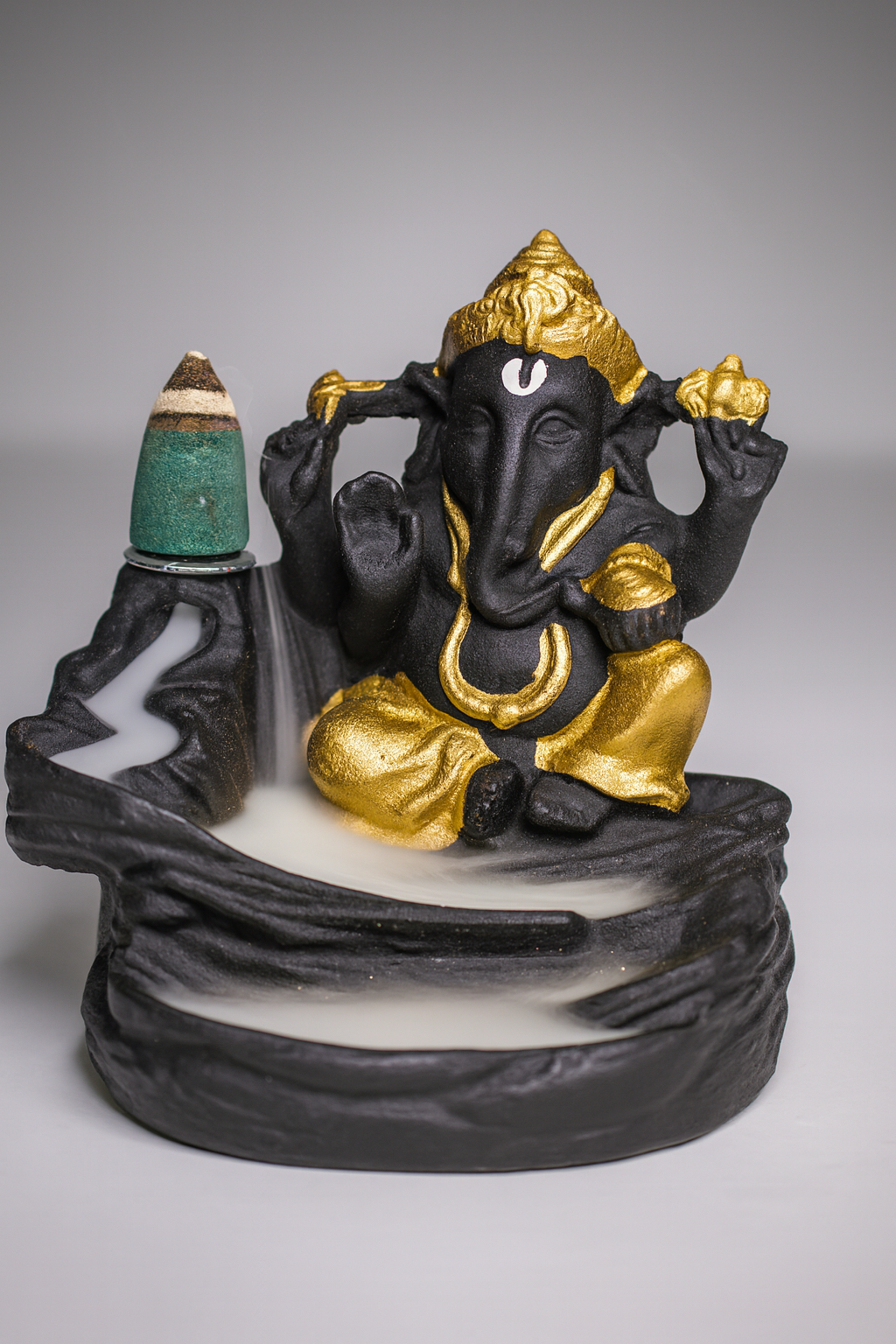 Backflow Ganesh Incense Holder — Ganesha Smoke Fountain for Puja & Home Decor