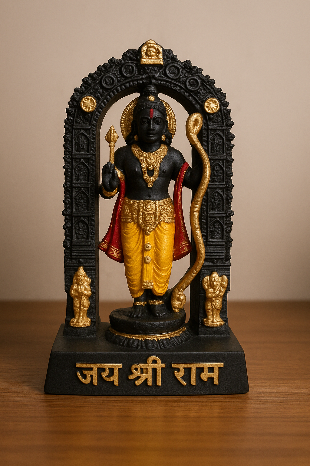 Divine Lord Ram Idol for Home Temple – Premium Handcrafted Statue (Black & Gold Finish)