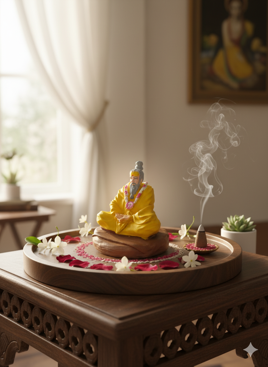 Premanand Maharaj Ji Meditating Idol — Spiritual Guru Figurine for Puja & Home Decor
