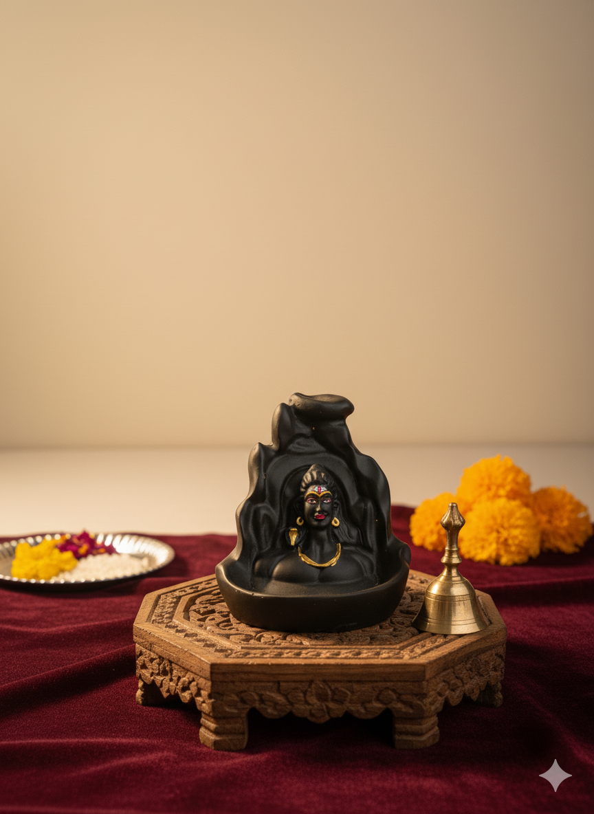 Lord Shiva Backflow Incense Burner – Ceramic Smoke Fountain for Home Decor