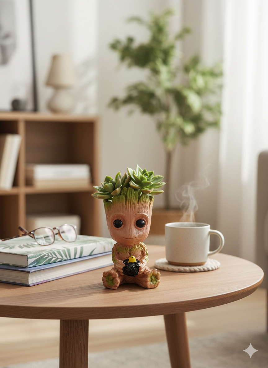 Baby Groot Showpiece – Cute Resin Figurine for Home & Desk Decor