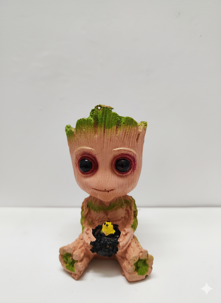 Baby Groot Showpiece – Cute Resin Figurine for Home & Desk Decor
