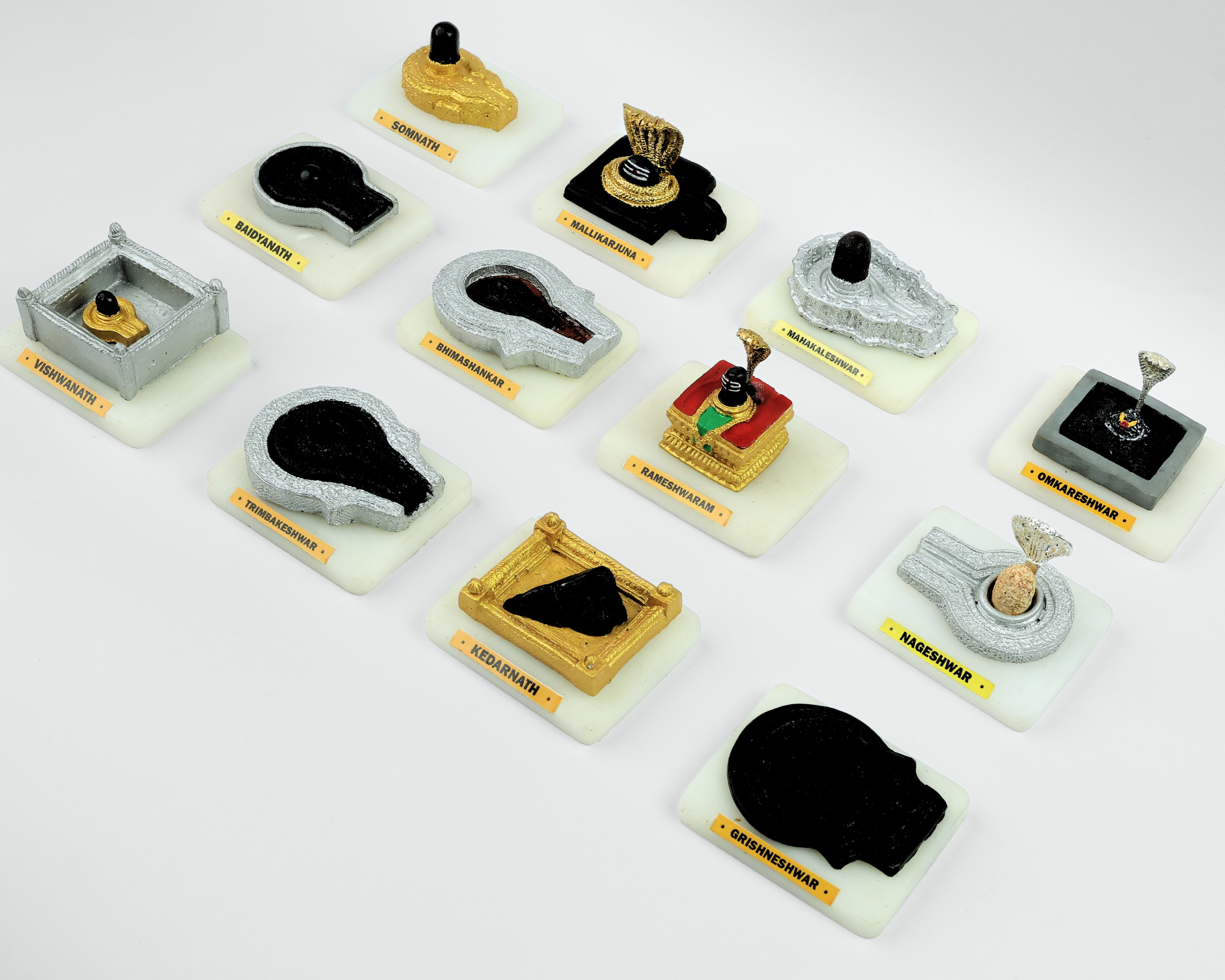 12 jyotirlinga replica miniatures