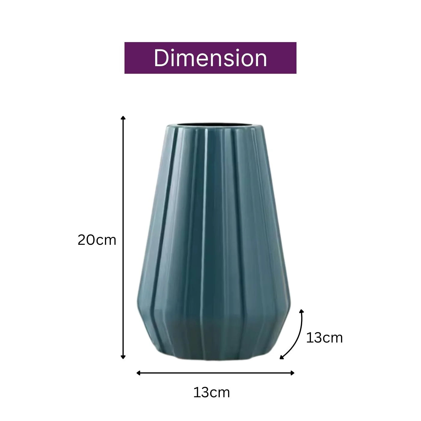 Plastic Flower Vases for Home Decor, Bedroom, Centrepiece Living Room, Office Decoration (Blue)