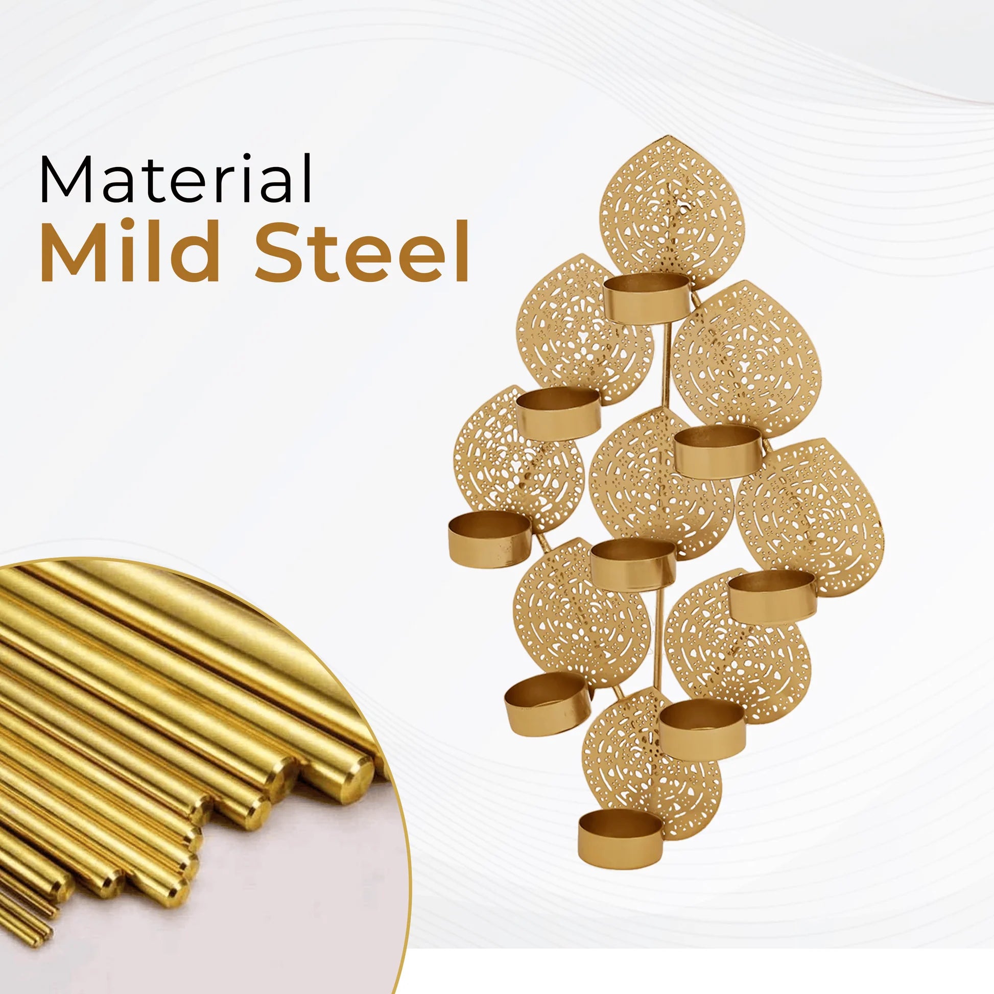 9 Leaf Tea Light Holder Wall Hanging