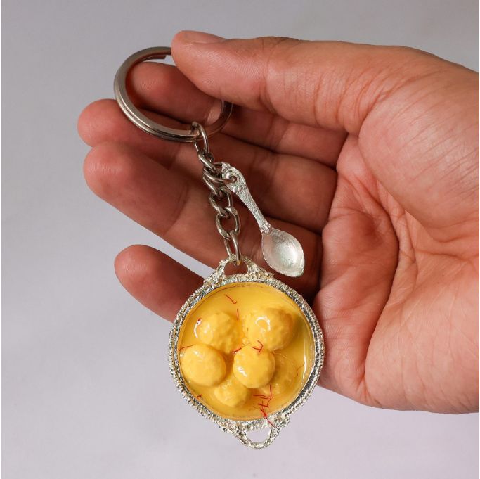 Rasmalai Miniature Keychain