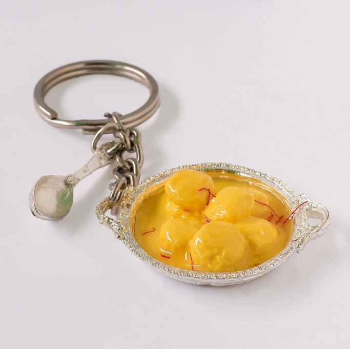 Rasmalai Miniature Keychain