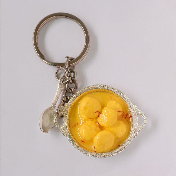 Rasmalai Miniature Keychain