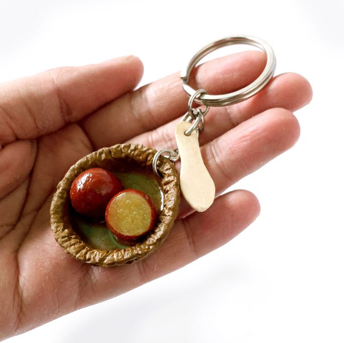 Gulab Jamun Miniature Keychain