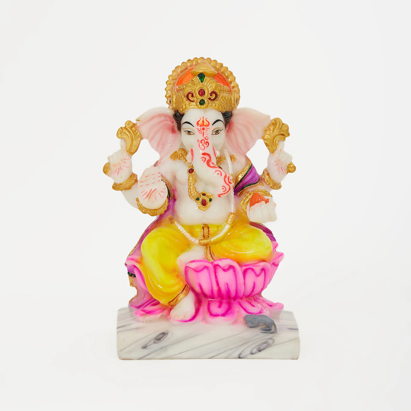 Lord Ganesha | Ganpati | Vinayak Idol In Marble Dust Handpainted Multi Color