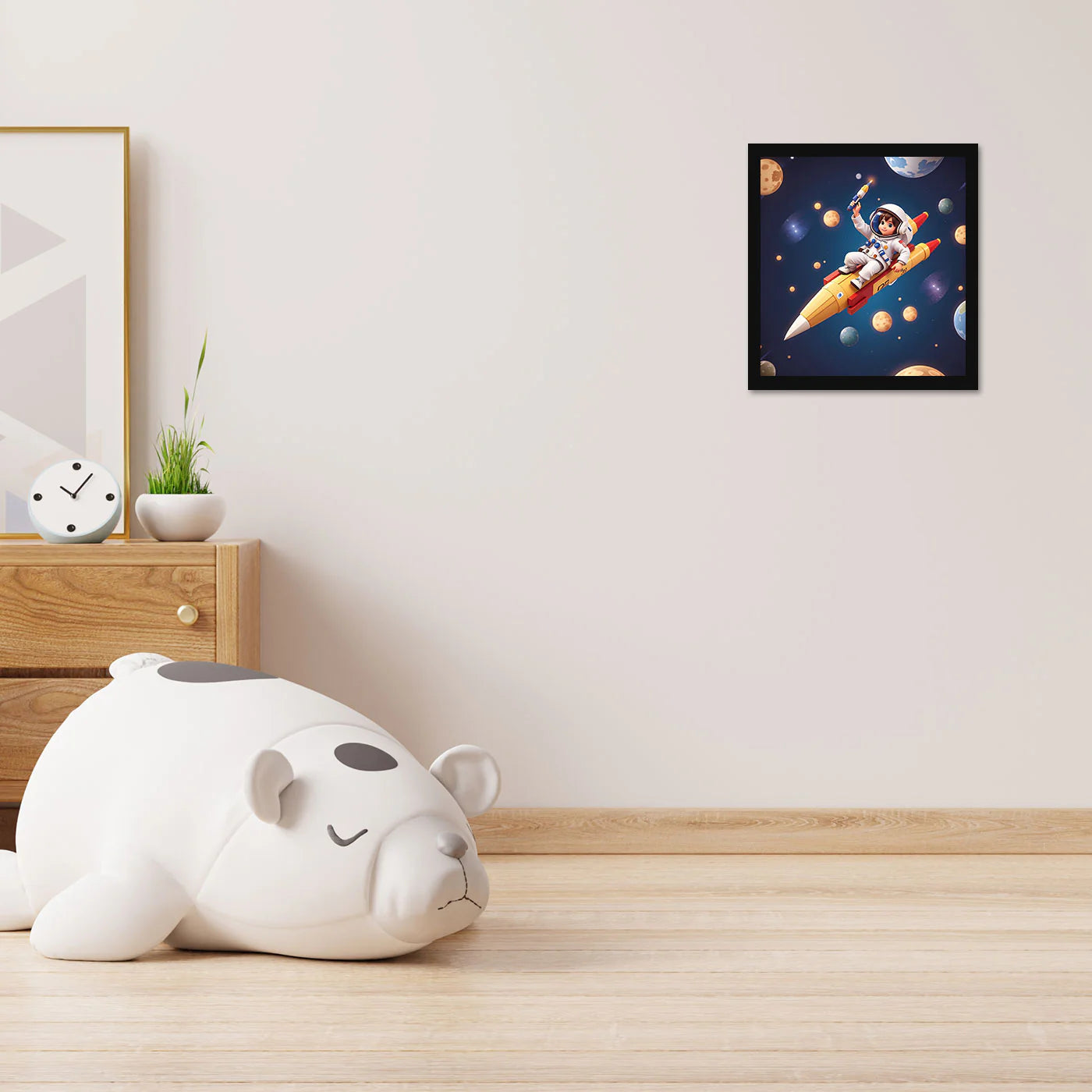Astronaut Printed Wall Frame for Wall Decoration Wall Poster Frame for Kids Bedroom Living Room Home Decor Gift for Birthday Kids Boys and Girls