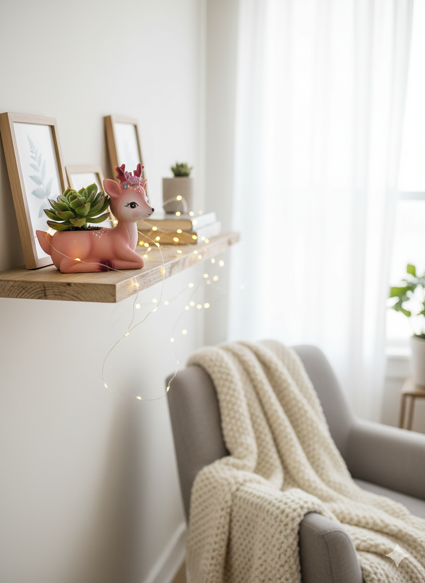 Cute Winking Deer Planter – Adorable Polyresin Home & Desk Decor