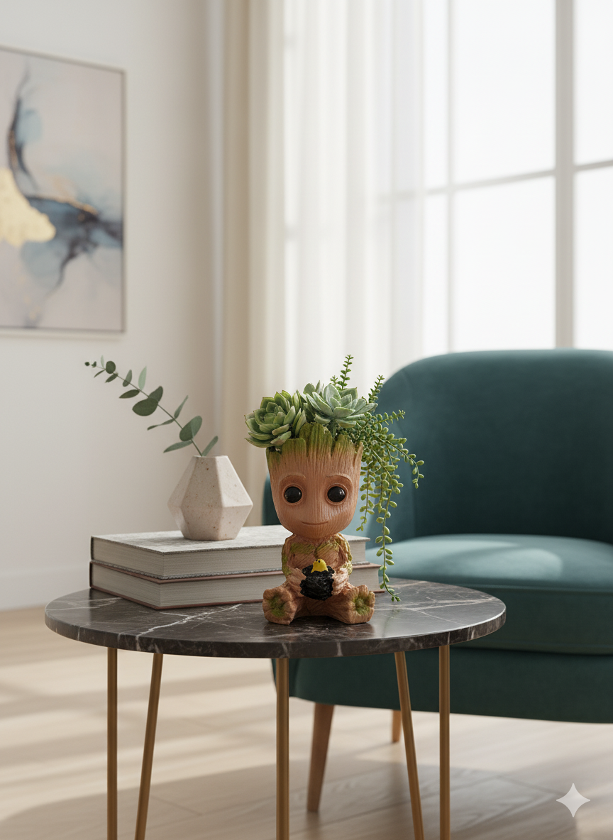 Baby Groot Showpiece – Cute Resin Figurine for Home & Desk Decor