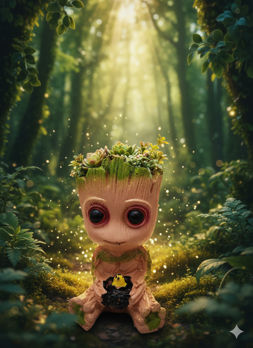 Baby Groot Showpiece – Cute Resin Figurine for Home & Desk Decor