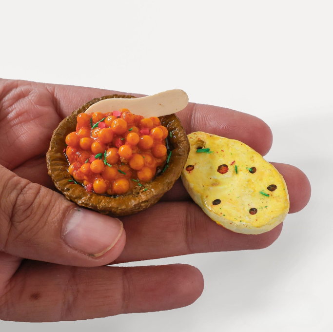 Chole with Kulcha Miniature Fridge Magnet