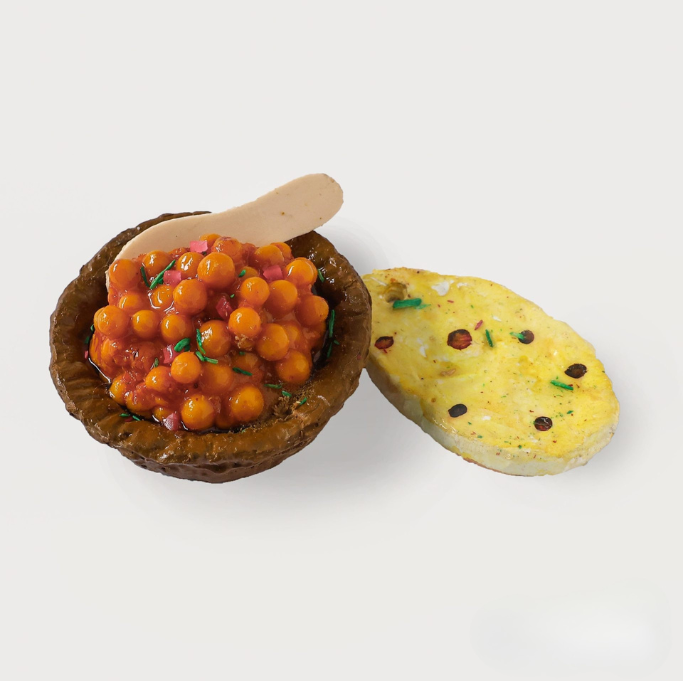 Chole with Kulcha Miniature Fridge Magnet