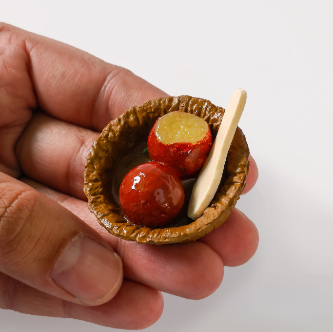 Gulab Jamun Miniature Fridge Magnet