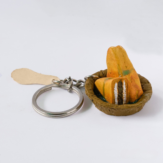 Bread Pakora Miniature Keychain