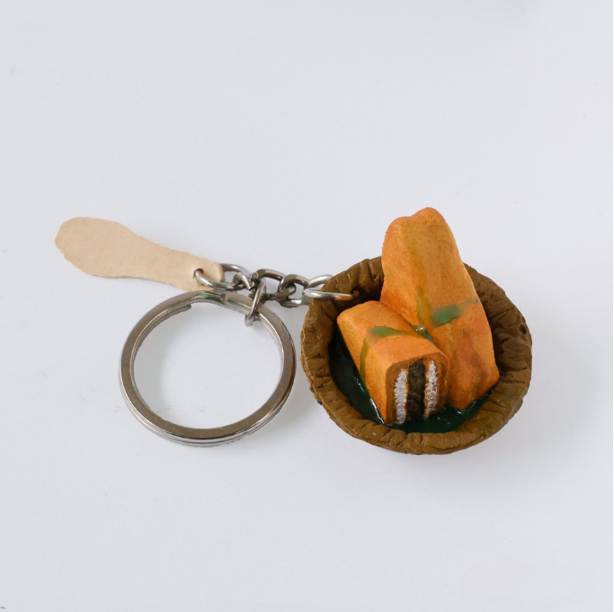 Bread Pakora Miniature Keychain