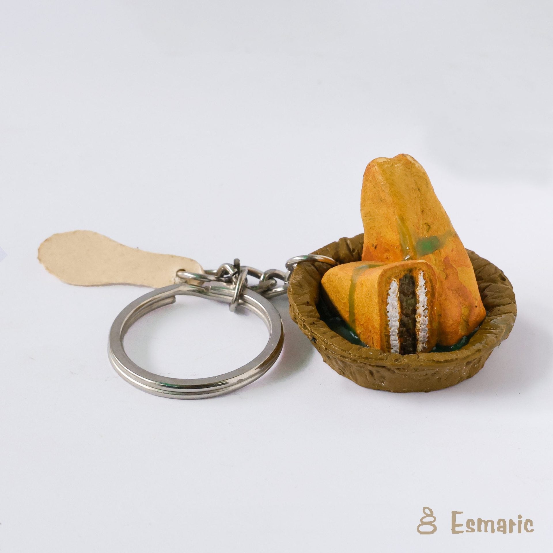 Bread Pakora Miniature Keychain
