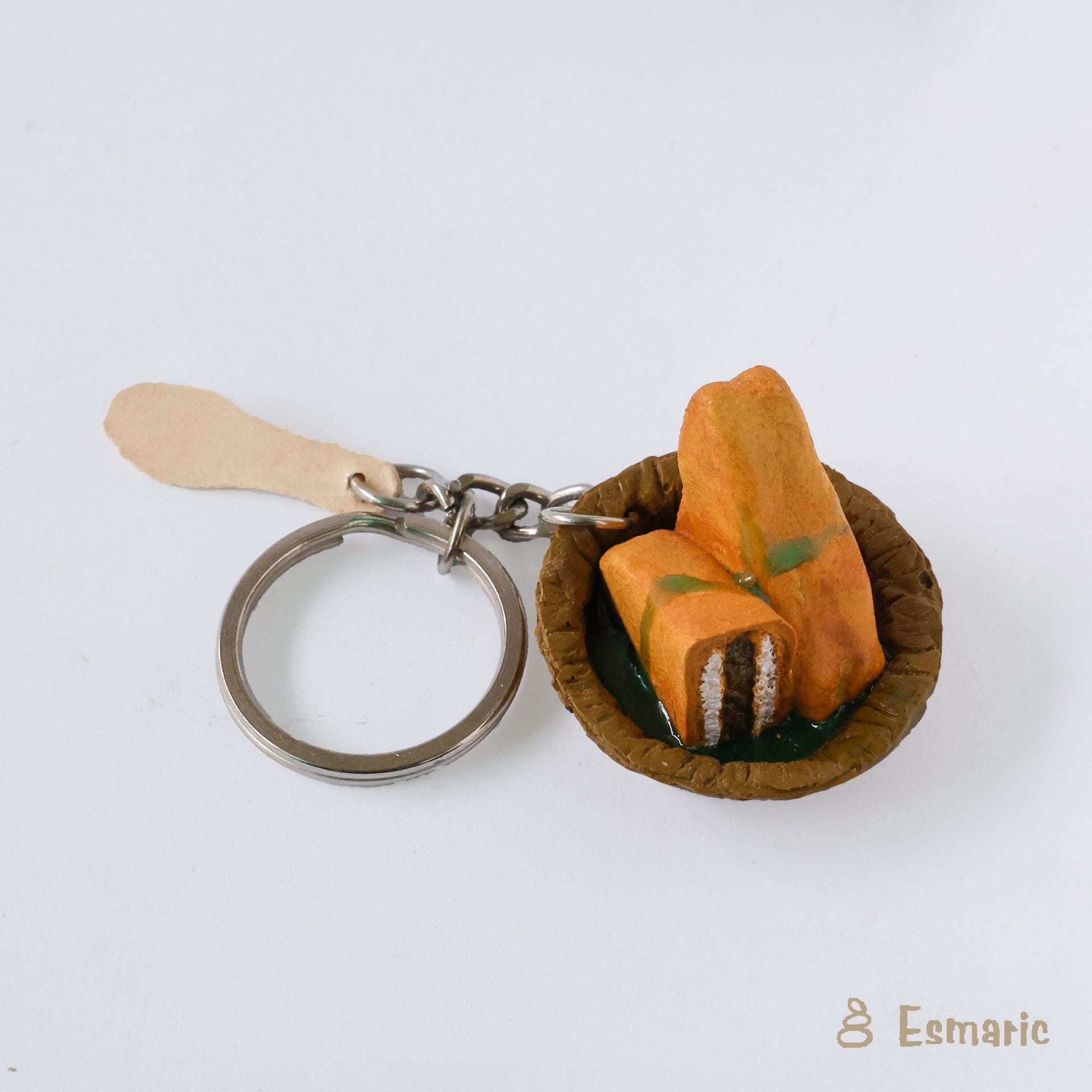 Bread Pakora Miniature Keychain