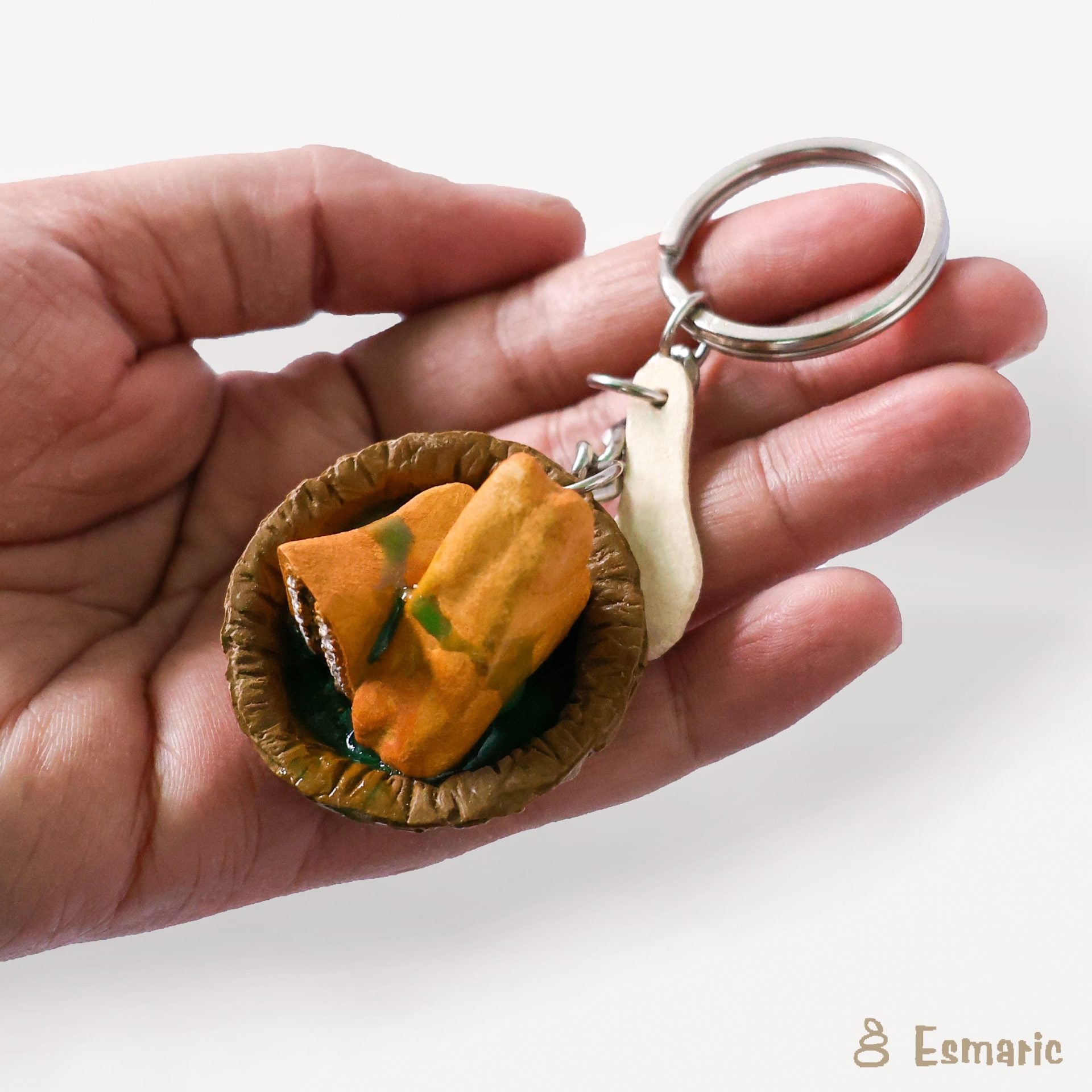 Bread Pakora Miniature Keychain