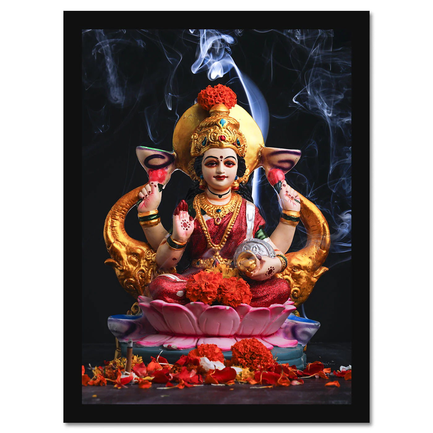 Vastu Shubharambh- Lakshmi Mata Poster Wall Frame for Wall Decoration Pooja Home and Vastu remedy