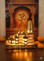 Wooden Ram Mandir LED Temple Light – Divine Home & Office Decor