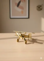 Vintage Brass Airplane Showpiece – Classic Aviation Home & Office Decor - Image 3