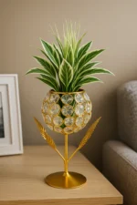 Crystal Globe Tealight Holder — Gold Floral Table Candle Stand / Decorative Showpiece - Image 4