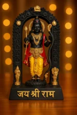 Divine Lord Ram Idol for Home Temple – Premium Handcrafted Statue (Black & Gold Finish)