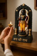 Divine Lord Ram Idol for Home Temple – Premium Handcrafted Statue (Black & Gold Finish) - Image 5