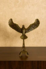 Golden Eagle Sculpture on Eiffel Tower Base — Tabletop Showpiece (Antique Gold Finish)