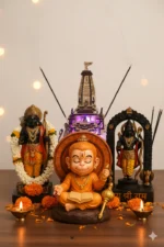 Ultimate Ram Darbar (Ram Lalla, Ram Murti, Ram Mandir with Light & Hanuman Ji Divine Combo Set of 4) - Image 4