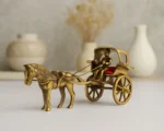 Vintage Brass Horse Cart Showpiece – Antique Style Home & Office Decor