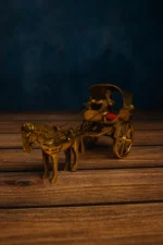 Vintage Brass Horse Cart Showpiece – Antique Style Home & Office Decor - Image 2