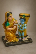 Yashoda and Bal Krishna Idol – Divine Mother-Child Resin Statue for Pooja & Home Decor